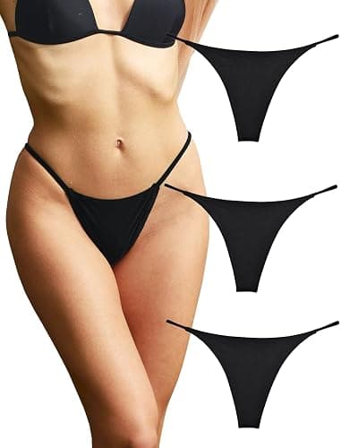 KUKU PANDA Cotton Thongs for Women Sexy Seamless Woman G String Panties 3 Pack Set - Image 1