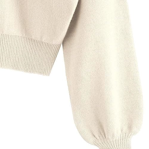 ZAFUL Women's Cropped Sweater V-Neck Long Sleeve Crop Sweater Pullover Jumper Knit Top thumbnail 5