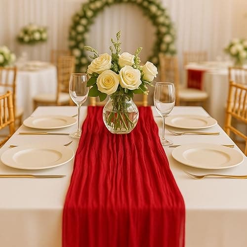 red table runner - Image 1