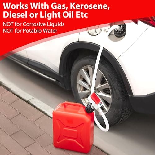 FEEDRON Automatic Fuel Transfer Pump with Auto-Stop, 51'' Extra Long Hose, 3.2 Gallon per Min, Battery or USB Powered, 4 Can Adapters, Fast and Safe Portable Gas Can Pump for Oil, Diesel,Gasoline. thumbnail 7