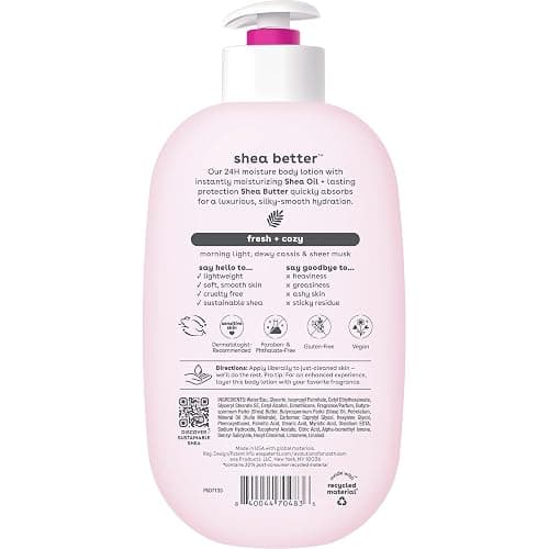 eos Shea Better Body Lotion, Fresh & Cozy, 24-Hour Moisture Skin Care, Lightweight & Non-Greasy, Natural Shea, Vegan, 16 fl oz thumbnail 11