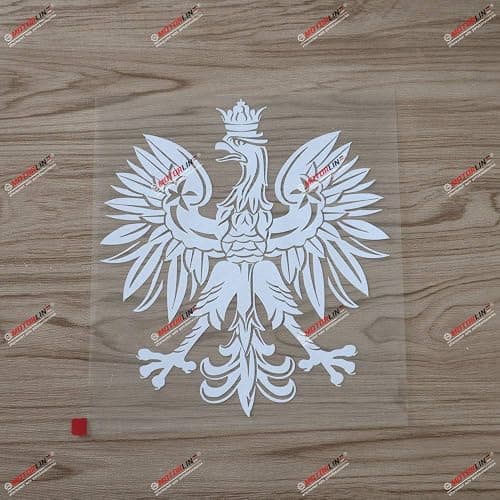 6'' Polish Eagle Coat of arms of Poland Polski Decal Sticker Car Vinyl White sda3 - Image 1