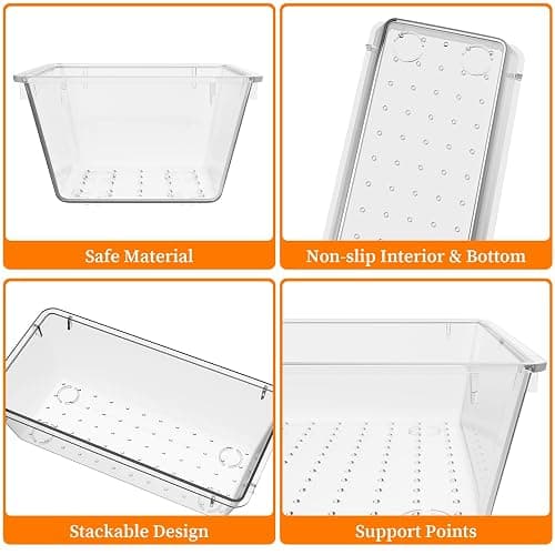 StorMiracle 32 PCS Clear Plastic Drawer Organizer Set, 4-Size vanity organizer Trays and Storage Bins for Makeup, Jewelry and Gadgets in Bedroom, Bathroom and Office, Clear thumbnail 4