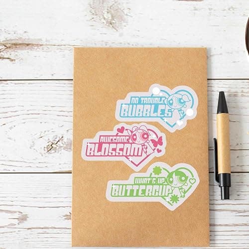 Powerpuff Girls Adhesive Vinyl Decals - Fun Set of Powerpuff Girls Stickers Featuring Blossom, Bubbles and Buttercup, 1 Pack (3 Count) thumbnail 2