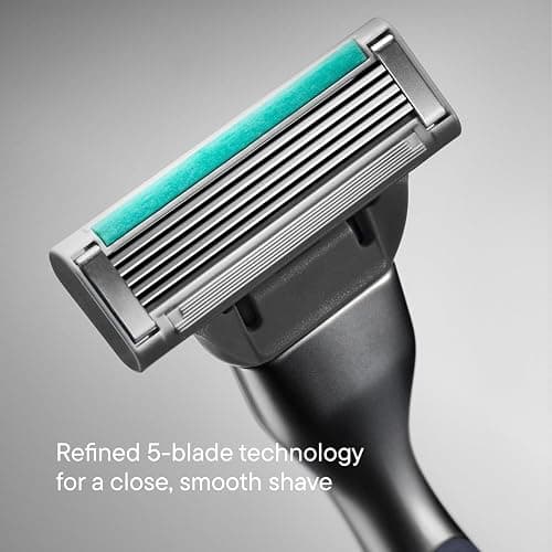 Harry's Plus Trial Shaving Kit for Men - Premium Handle, Razor Blade Cartridge, Foaming Shave Gel, and Travel Blade Cover - Advanced Pivoting System - Onyx thumbnail 5