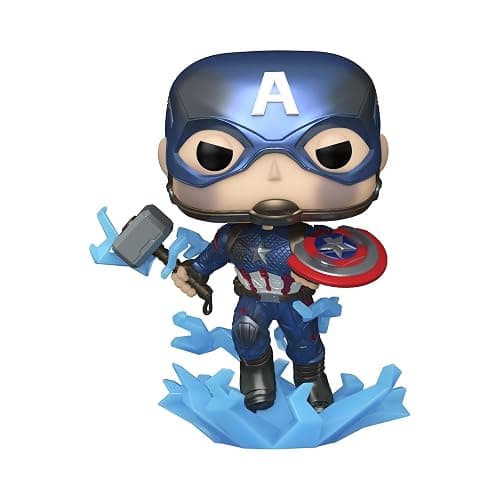 Funko POP! Marvel Avengers Endgame Captain America with Broken Shield & Mjolnir (Glow in The Dark & Metallic), Exclusive thumbnail 4