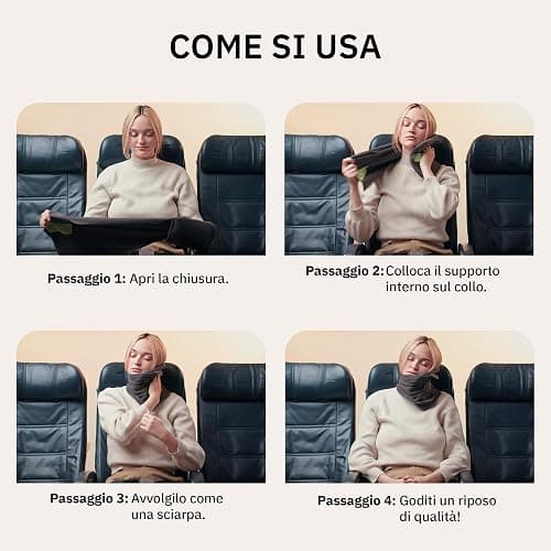 trtl Travel Pillow Nero | Cuscino da viaggio salvaspazio | Per viaggiare comodamente in aereo, auto e autobus | Sistema di supporto unico | Lavabile in lavatrice thumbnail 5