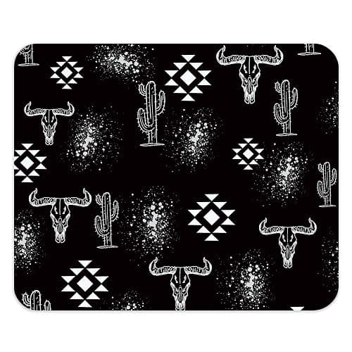 Qnhij Black Western Decor Mousepad, Gifts for Coworkers Employees, 9.5x8 Inch - Image 1