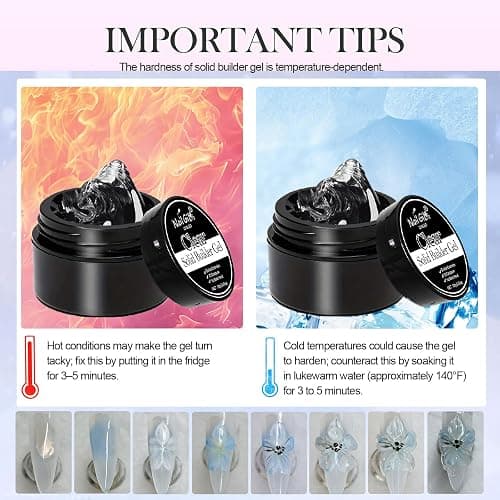 NAILGIL Clear and White Solid Builder Gel For Nails, Flower 3D Nail Art Sculpture Non-Sticky Hand Clear Extension Gel Sock Off UV LED Salon DIY at Home-30g/1oz thumbnail 8