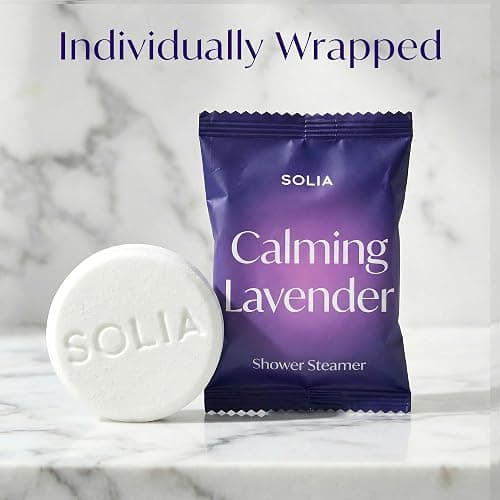 Solia Lavender Shower Steamers Aromatherapy 7-Pack - Patent-Pending Calm Shower Steamers Lavender Bombs, Relaxing Steam Tablets, Selfcare Gifts for Women, Relaxing Bath Gifts thumbnail 6
