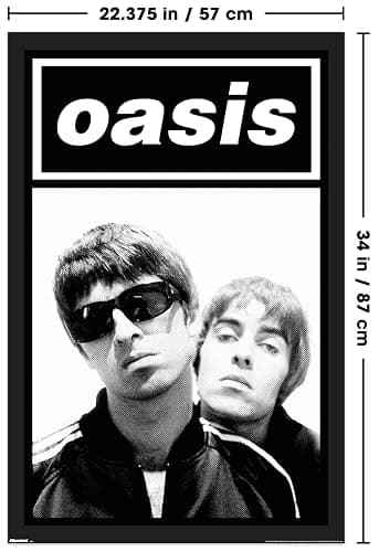 Oasis - Black and White Wall Poster, 34L" x 22.4W", Unframed Version thumbnail 3