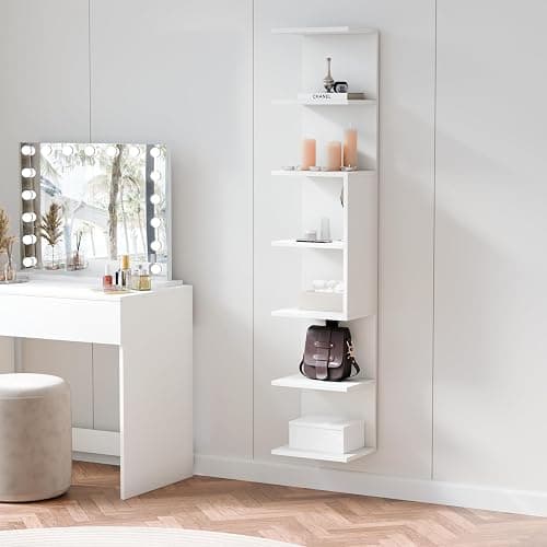 ComfortCove Wall Shelf Bookcase, Wall Mounted Unit, Shelf Units, Floating Shelves, Bookcase, Storage Organizer for Bedroom, Living Room, Bathroom, Kitchen, Office, 7 Tier, White thumbnail 2
