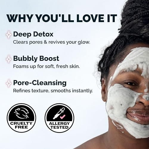 Elizabeth Mott Carbonated Bubble Detox Clay Mask – Korean Skincare for Deep Pore Cleansing, Acne, Blackheads & Oil Control – Charcoal Face Mask for Breakouts & Smooth Skin – Cruelty-Free, 3.53 oz thumbnail 3