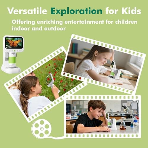 OUTACT Digital Microscope for Kids,4.3" HD Screen Portable Microscope with 8 LED Lights,Educational STEM Science Toys with 8G SD Card for Photo/Video,Birthday Gifts for Boys Girls thumbnail 9