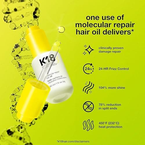 K18 Molecular Repair Hair Oil, Weightless Oil for Stronger, Healthier Hair, Suitable For All Hair Types, 1 Fl Oz thumbnail 4