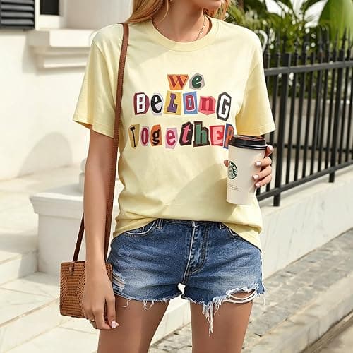Women Retro Disco Cherry Graphic T-Shirt Kiss All The Time Disco Occasionally Shirt We Belong Together Tops thumbnail 3