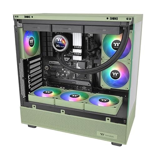 Thermaltake CT120 EX ARGB Reverse PC Cooling Fan Matcha Green 3-Fan Pack, Magnetic Connection, 5V Motherboard Sync, 16.8 Million Colors 9 Addressable LEDs, 120 mm Case/Radiator Fan, CL-F198-PL12MG-A thumbnail 6