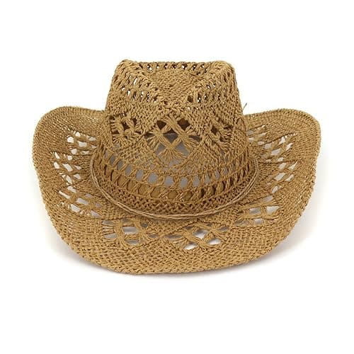 Cowboyhut Strohhut Damen Herren Sommerhut Sonnenhut Strandhut Westernhut Panamahut Unisex Cowboy Hut Cowgirl Hüte Faltbar Krempe Sommerhut thumbnail 3