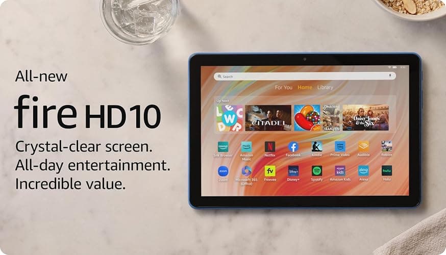 Amazon Fire HD 10 tablet (newest model) built for relaxation, 10.1" vibrant Full HD screen, octa-core processor, 3 GB RAM, 32 GB, Ocean thumbnail 8