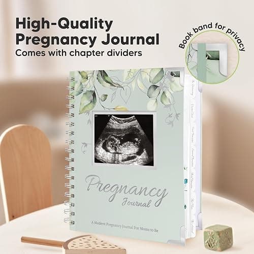 Pregnancy Journal for First Time Moms Gifts - 90 Pages Hardcover Pregnancy Memory Book, Beautiful & Cute Baby Book Keepsake, Ultrasound Baby Scrapbook, Mom To Be Gift (Sage) thumbnail 4