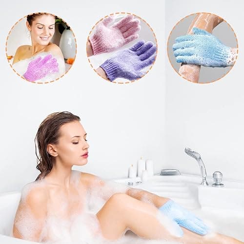 30 Pcs Exfoliating Gloves for Shower, 15 Colors Body Exfoliator Glove with Hanging Loop, Scrub Exfoliate Glove Mitt Bath Face Spa Hand Scrubber Wash Deep Scrubbing Dead Skin for Women Men, by Aisuly thumbnail 7