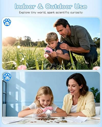 Oripira Kids Microscope Handheld, Autofocus 500X 1080P Microscope for Kids Digital, Mini Portable Pocket Miniscope Kids Toys for Ages 3 4 5 6 7 8 9 10 11 12 Year Old Boys Girls, Pink thumbnail 7