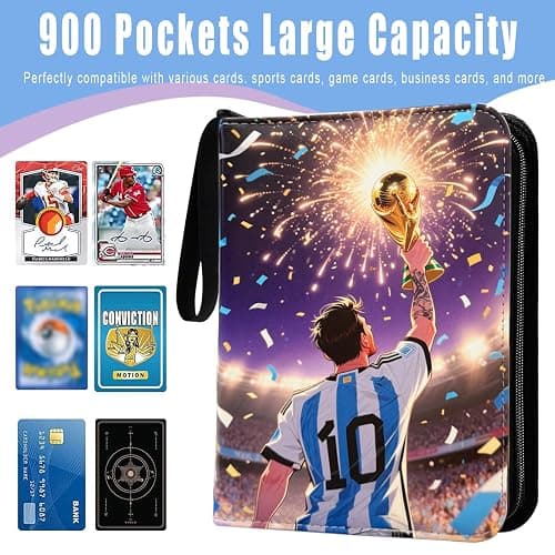Soccer Card Binder with Sleeves 400 Pockets, Trading Card Holder Gifts for Soccer Card Collectors, 50 Sleeves Card Storage Organizer thumbnail 3