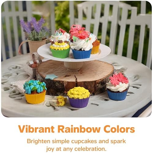 GUSTO [500 Count] Standard Colorful Cupcake Liners, Muffin Liners for Baking, Food Grade & Grease-Proof, Durable Baking Cups for Muffins, Cupcakes, and More - Assorted Colors - Formerly Comfy Package thumbnail 6