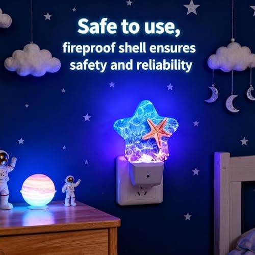 Caifujiqi Night Light Plug-in into Wall Dusk to Dawn Smart Sensor White Led Nightlight for Bedroom Bathroom Kitchen Hallway Stairs Energy Efficient Decor Desk Lamp Beach Decor thumbnail 2
