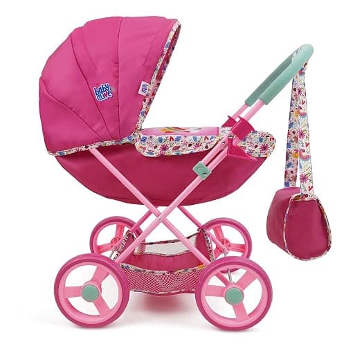 Baby Alive: Deluxe Classic Doll Pram - Pink & Rainbow - Includes Matching Handbag/Diaper Bag, Fits Dolls up to 18", Large Canopy, Storage Basket & Bassinet, Pretend Play for Kids Ages 3+ thumbnail 3