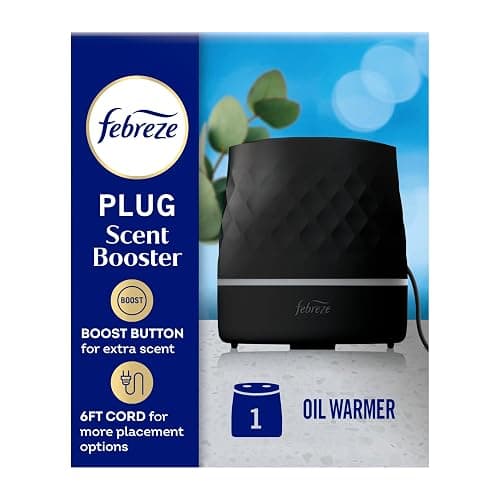 Febreze Plug Scent Booster in Black, Continuous Scent Device Oil Diffuser, Compatible with Febreze Air Freshener Plug in Refills - Image 1