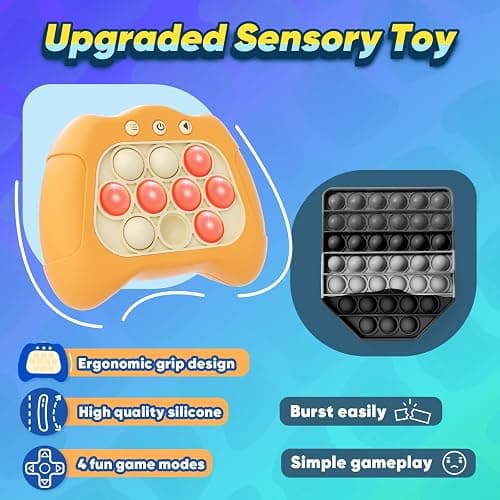 Byserten Handheld Game for Kids 6-12 with Lights and Sounds, Sensory Fidget Toys for Kids 8-12, Birthday Gifts for 6 7 8 9 Year Old Girls & Boys & Teens -Orange thumbnail 5