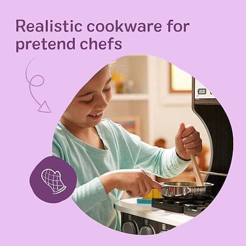 Melissa & Doug Stainless Steel Pots & Pans, 8 Piece Play Kitchen Set, Premium Play Kitchen Accessories & Cooking Utensils, Preschool Toys for Kids 3+ thumbnail 2