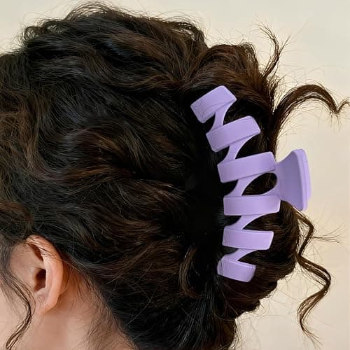12 Pcs Claw Clips, Multi-Shapes Hair Clips for Women Girls, Non-Slip Large Jaw Claw Clips for Thick Thin Curly Hair Accessories (Purple) thumbnail 4