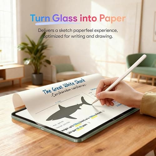 KCT 2 Pack Paperfeel Glass Screen Protector for iPad Air 11 Inch M4/M3/M2 | Tempered Glass with Bubble-Free Installation Tray, Matte Surface Mimics Paper for Writing and Drawing, Anti Glare thumbnail 4