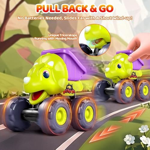 OCATO Dinosaur Monster Trucks for Toddlers 2-4 Years Kids Toy Boys 3-5, Dinosaur Toys for Kids 2 3 4 5 Year Old Boy Girl Birthday Gift Xmas Stocking Stuffers Baby Toddler Boy Toys Gifts Age 2 3 4 thumbnail 4