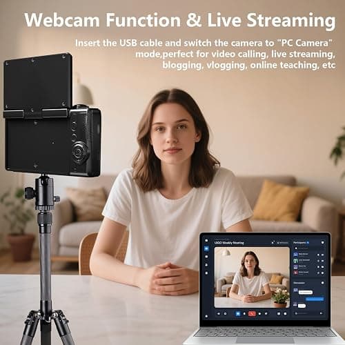 16X Zoom 4K Digital Camera for Photography and Video, Point and Shoot Digital Cameras with Flip Screen, Small Digital Camera with Wifi and Bluetooth, Vlogging Camera for Youtube Video Recording(White) thumbnail 6