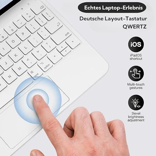 Seagtigau Magic Keyboard Case für iPad Air 11 Zoll (M4/M3/M2, 2026/2025/2024), Pro 11 (4./3./2./1. Gen) & Air 5./4. Gen 10,9", Magnetisches Tastaturgehäuse mit Trackpad, QWERTZ thumbnail 3