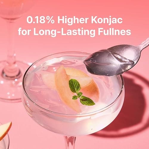 Sugarlolo Konjac Sweet Peach Jelly Snack - Vegan Jello with Zero Sugar | Only 4 Calories per Pouch | Low Calorie Korean Snacks5.29 Oz (150g) | 10 Pack thumbnail 4