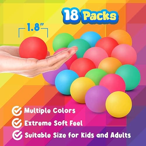 Squishy Stress Balls Fidget Toys: 18 Pack Mini Stress Balls for Kids Adults - ADHD Tools Sensory Fidget Toys - Quiet Desk Fidgets for Anxiety Office Classroom Prize - Travel Toys Road Trip Essential thumbnail 2