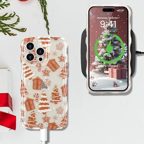 L-FADNUT Christmas Phone Case for iPhone 13 Pro Max Cute Curly Wavy Merry Christmas Pattern Case Clear Xmas Tree Cover for Girls Kids Women Slim TPU Protective Cover for iPhone 13 Pro Max,Candy Cane thumbnail 4