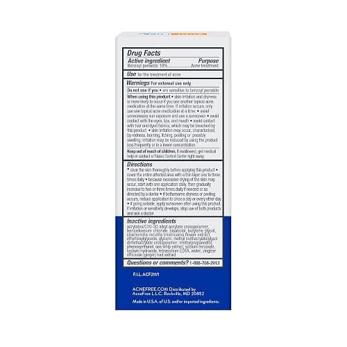 AcneFree Terminator 10 Acne Spot Treatment with Benzoyl Peroxide 10% Maximum Strength Acne Cream Treatment, 1 Ounce - Pack Of 1 thumbnail 7