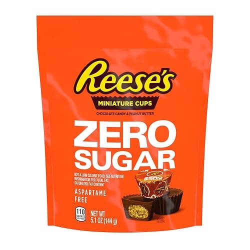 REESE'S Zero Sugar Miniatures Chocolate Peanut Butter Cups, Candy Bag, 5.1 oz thumbnail 3