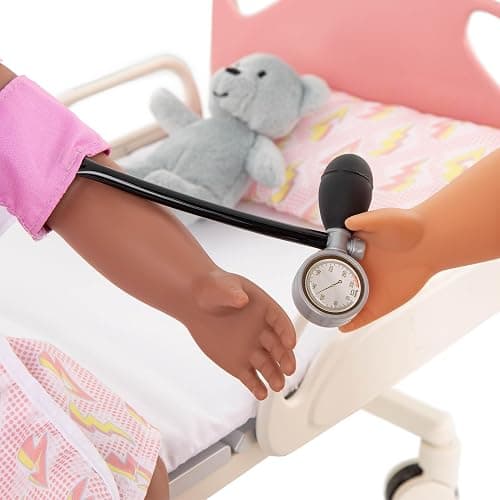 Our Generation - Get Well Bed - Doll Hospital Bed - Doctor Set - Hospital Gown, Stethoscope, Medical Kit - 18-Inch Doll Accessories - Toy for Kids 3 Years + thumbnail 4