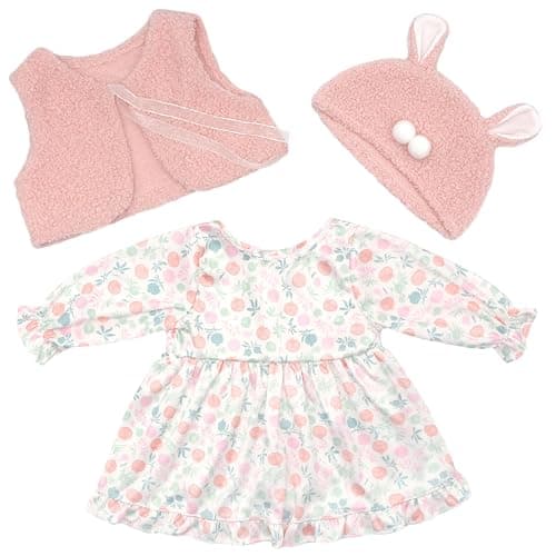Doll Clothes for 18-20 Inches 43-50cm Baby Dolls, 2 packs Dress Outfits with Hat (Not Include Doll) thumbnail 3