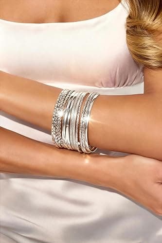 17 MILE 78 Pieces Gold Jewelry Set for Women, 9 Necklace, 24 Bracelet, 22 Earrings, 23 Knuckle Rings Gold Plated Jewerly set for Women Gift thumbnail 5