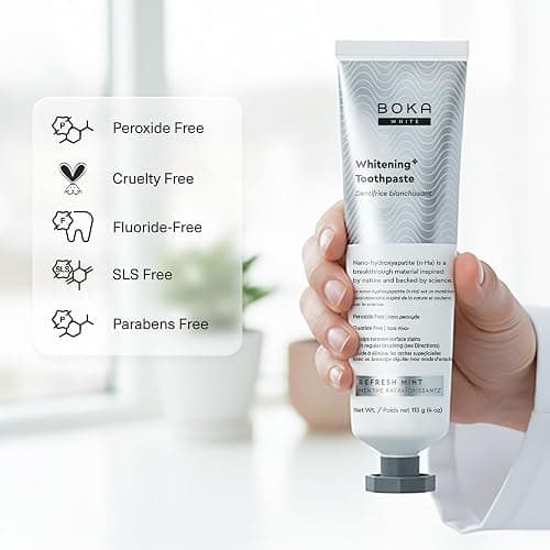 Boka Fluoride Free Toothpaste, Nano Hydroxyapatite Toothpaste, Appropriate for Sensitive Teeth, for Adult, Kids Oral Care - Whitening* Refresh Mint, 4 Fl Oz 1Pk US Manufactured thumbnail 2