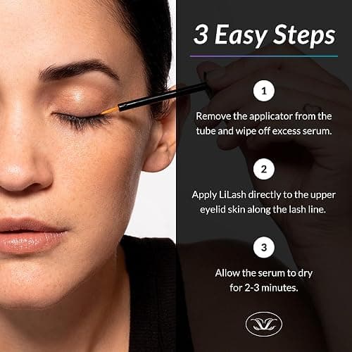 LiLash Purified Eyelash Serum to Grow Longer & Fuller-Looking Lashes - Eyelash Growth Enhancer, Safe for Use with Contacts, Lash Extensions, Sensitive Eyes - Vegan & Cruelty-free (2mL, 90-Day Supply) thumbnail 3