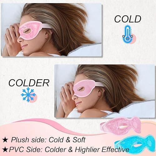 Migräne Augenmaske KühlGel-Augenmaske kühlmaske,Wiederverwendbare kühlende Eis-Schlafmasken für Post-Chirurgie,Schwellungen,Allergien,Sinus & Migräne thumbnail 5