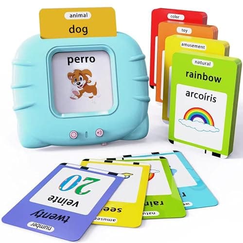 Lapare Spanish and English Bilingual Audible Flash Cards Toy with Music, Learn Spanish and English for Kids, Niñas, Niños, Bebes thumbnail 5